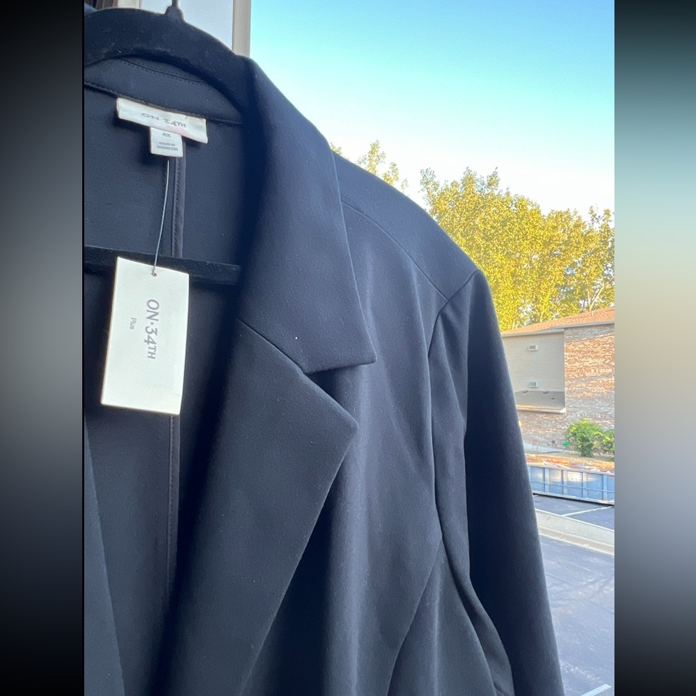 🆕🖤ON 34th Plus Size Black Ponte Blazer Jacket Women’s 4X Classic Workwear Office - Picture 11 of 17